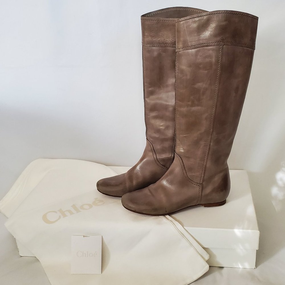 Chloe Leather Boots, Size 8.5